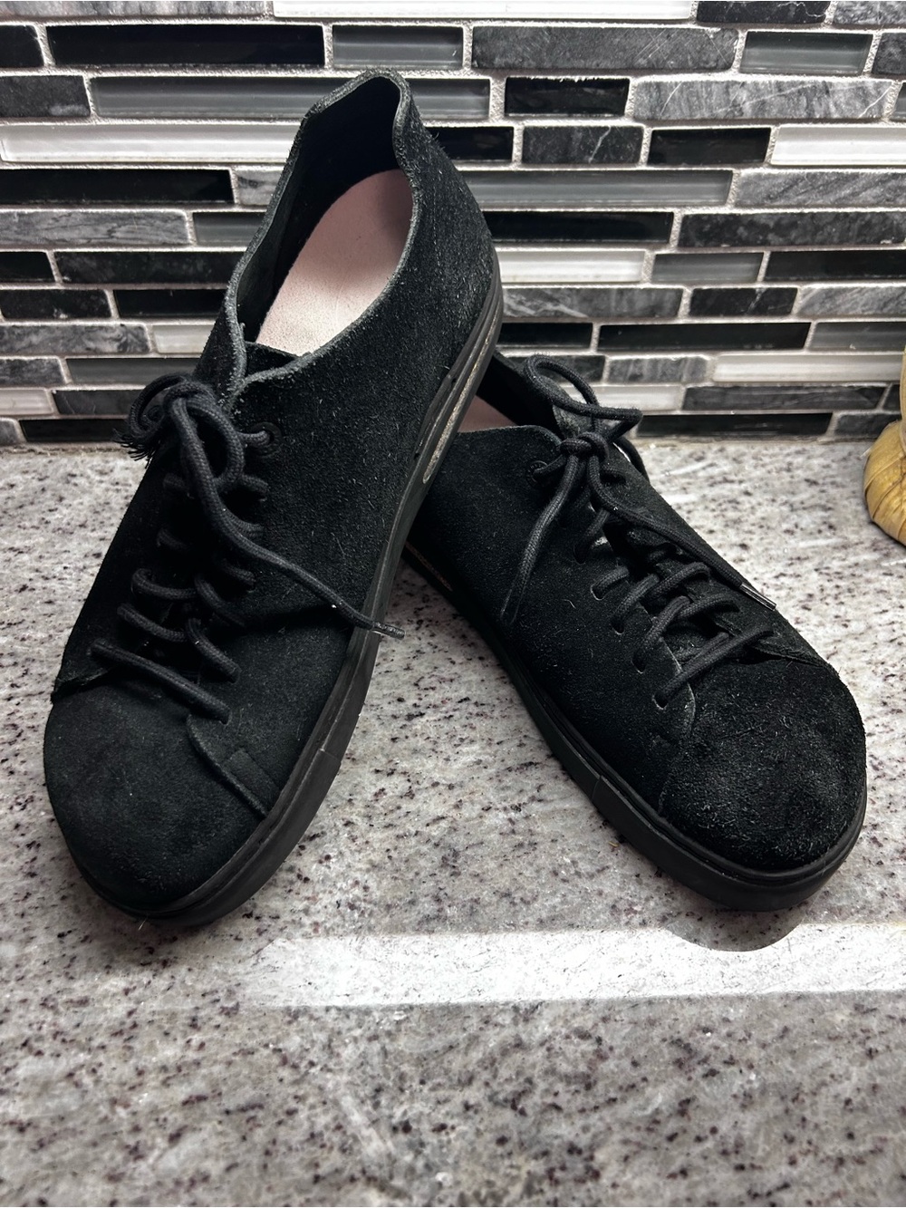 Birkenstock Bend Low Black Suede Lace-Up Shoes women’s size 10, mens 8